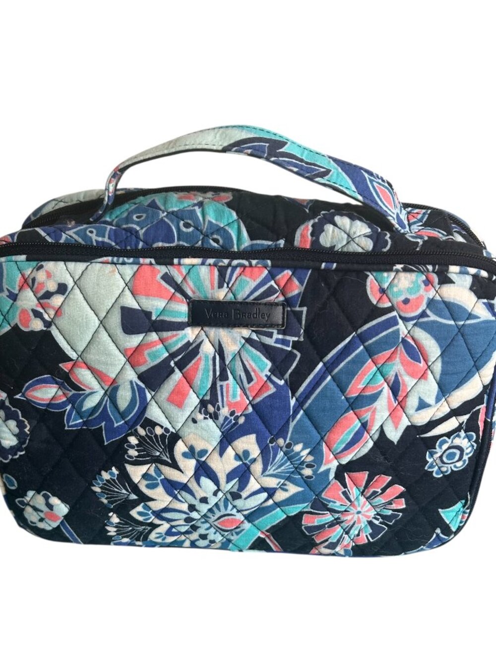 Vera Bradley Y2K Lotus Flower Swirl Blush & Brush Cosmetic Travel Bag Case Tote